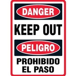 Bilingual Construction Danger Sign