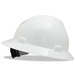 MSA V-Gard full-brim Hard hat White