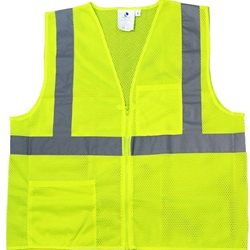 Class 2 Yellow Zip Front Vest